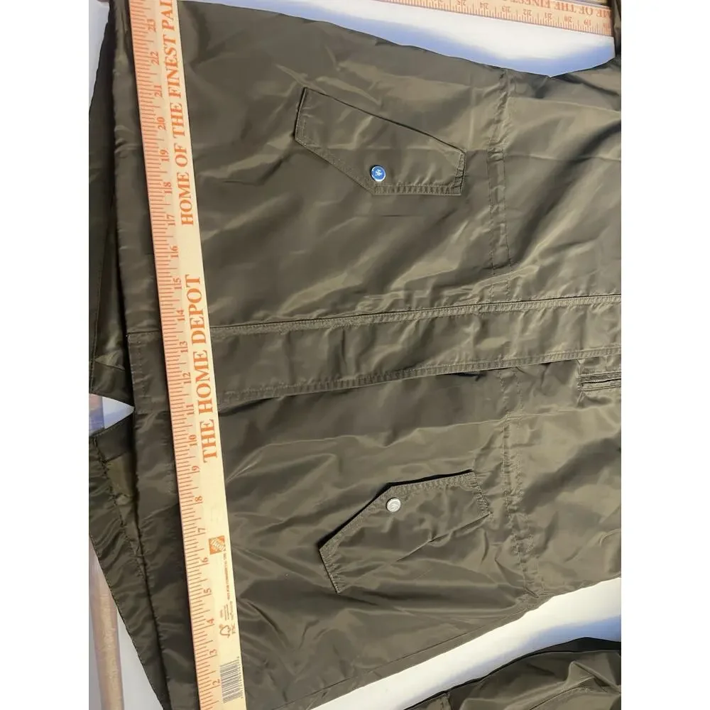 LAUREN Ralph Lauren green utility longline adjust waist stowaway hood logos L